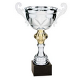 10.75" Silver Metal Loving Cup on Solid Marble Base